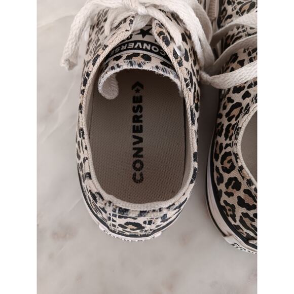 Converse All Star Low OX Youth Size 2 Sneaker Cheetah Print 366297F - Picture 13 of 13